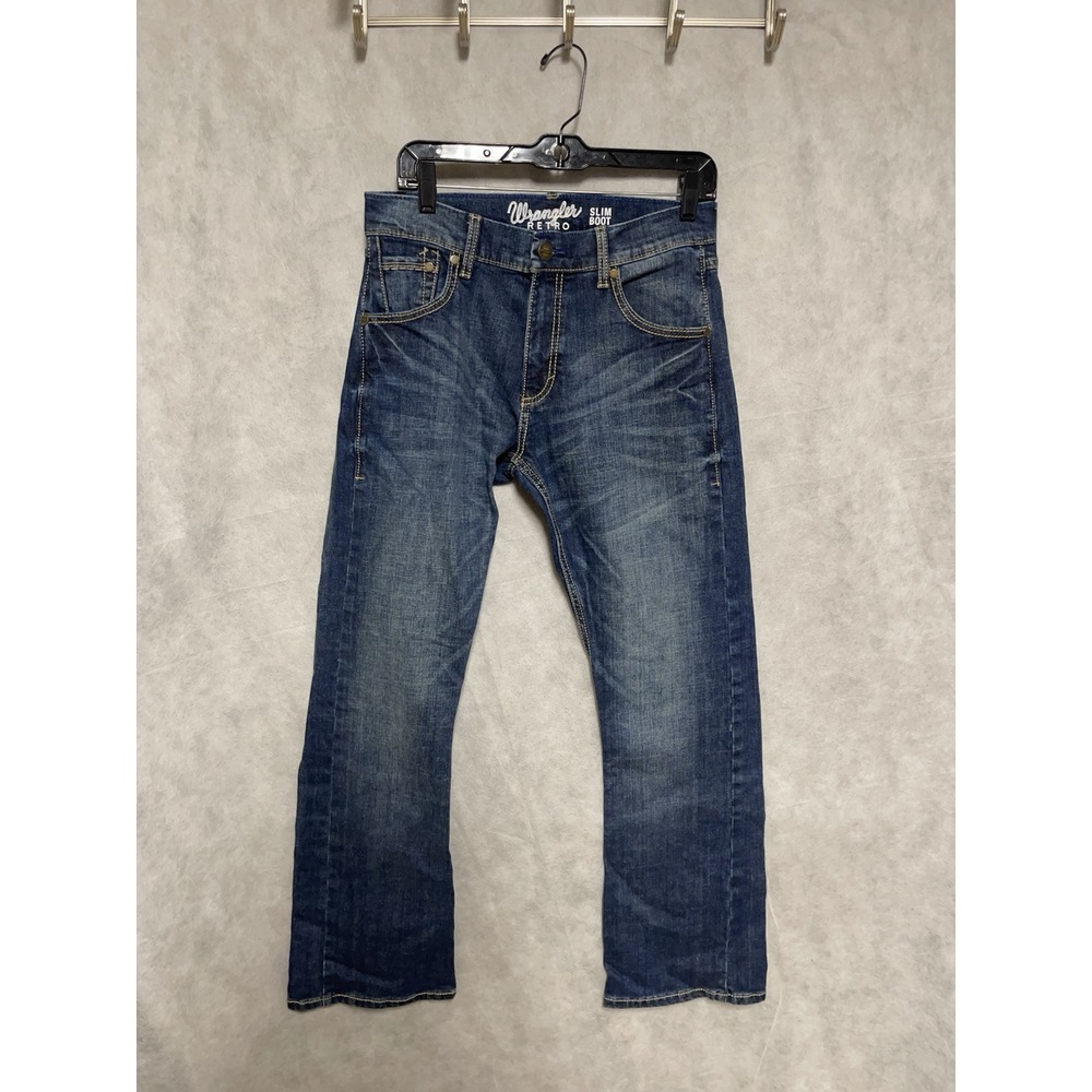 Wrangler Men's Dark Blue Bootcut Jeans